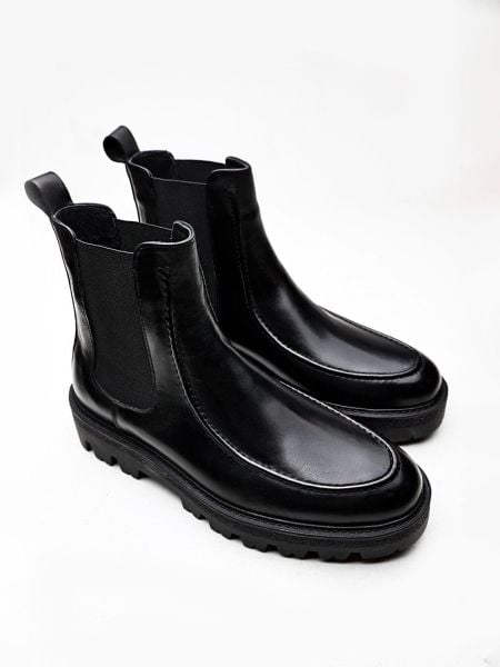 İBAY LEGENDARY BLACK LEATHER MEN'S DAILY BOOTS BLACK - 39