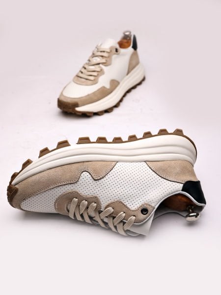 BEIGE OWEN GENUINE LEATHER MEN'S SHOES BEIGE - 45