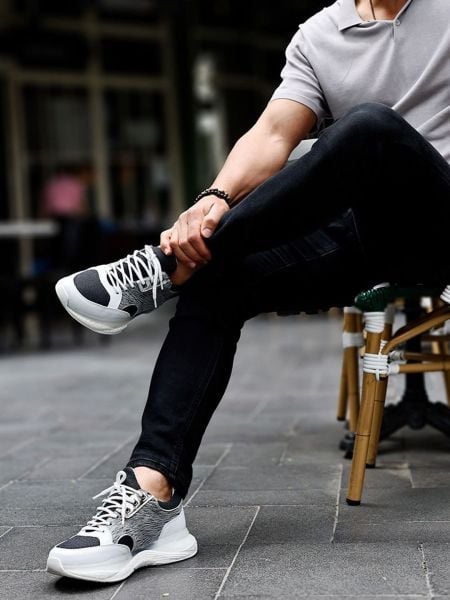 WEISSGRAU MATIAS AIR ECHTLEDER-SNEAKERS WEISSGRAU - 42