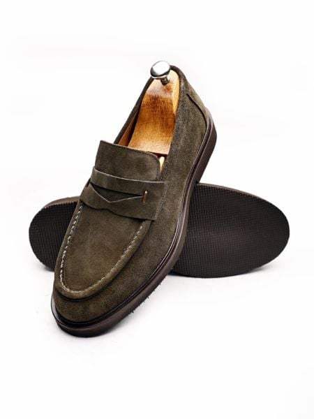 KHAKI SUEDE TYLOR HAKİKİ DERİ ERKEK HAFİF RAHAT AYAKKABI HAKİ SÜET - 45
