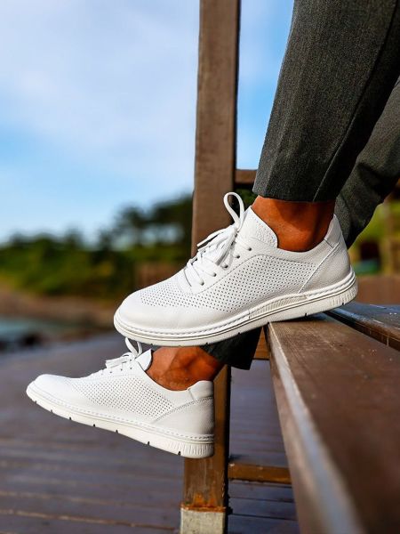 WHITE ACCESS ERKEK DERİ GÜNLÜK RAHAT AYAKKABI BEYAZ - 45