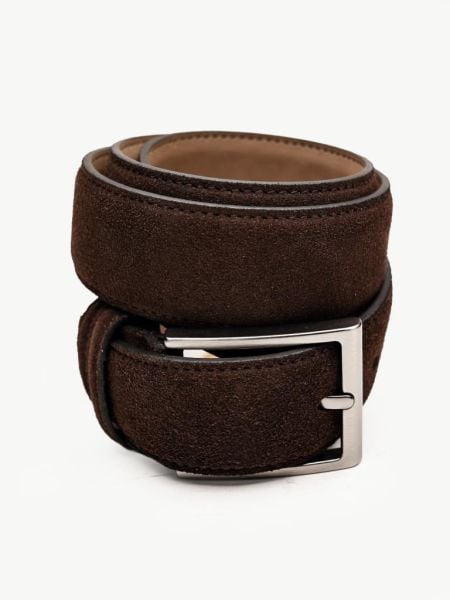 COFFEE SUEDE LION BELT HAKİKİ DERİ ERKEK KEMER 094 KAHVE SÜET - 120CM