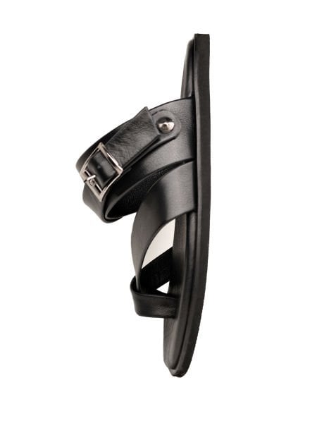 BLACK COMFORT SANDALET HAKİKİ DERİ ERKEK SANDELETİ SİYAH - 46