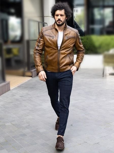 JOHN DAWID BECKHAM TABA MEN'S GENUINE LEATHER COAT TABA - L