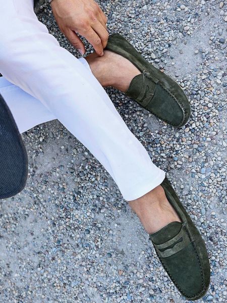 GRÜNE WILDLEDER FRÜHLING KOMFORTABLE TÄGLICHE SCHUHE KHAKI WILDLEDER - 40