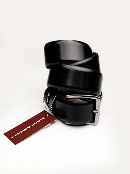 BLACK LION BELT GENUINE LEATHER MEN'S BELT BLACK OPENING - 105CM