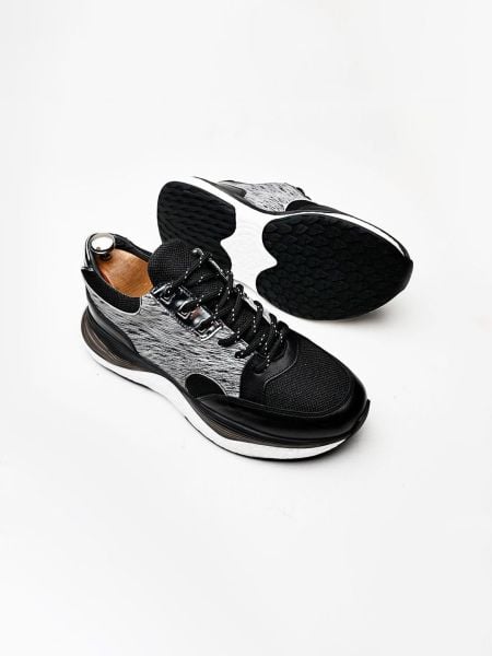 İBAY 2001 MATIAS AIR WHITE GRAY MEN'S LEATHER DAILY SHOES BLACK GRAY - 39