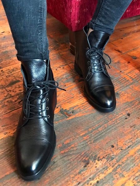 BLACK SNAP HAKİKİ DERİ MODA POSTAL SİYAH - 44