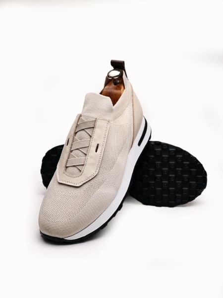 BEIGE  VOYAGER ÖRME / DERİ RAHAT ERKEK YAZLIK AYAKKABI BEJ - 39