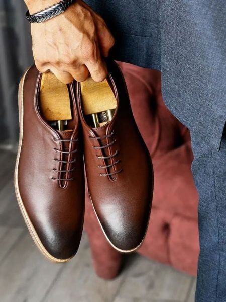 KAFFEE EVA ALVIN KLASSISCHE SCHUHE AUS ECHTLEDER BRAUN - 44