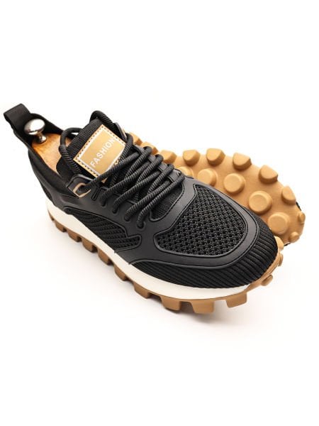 BLACK BRISTOL KNITTED MEN'S SNEAKERS BLACK - 44