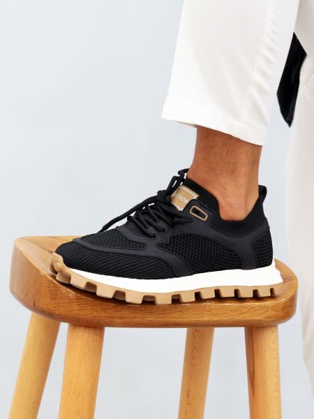 BLACK BRISTOL ÖRME ERKEK SNEAKERS SİYAH - 42