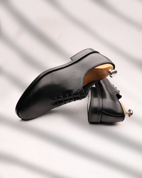 SCHWARZ ALVIN KLASSISCHE SCHUHE AUS ECHTEM LEDER SCHWARZ ANTIK - 42