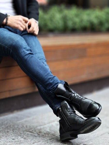 BLACK SNIPER HAKİKİ DERİ TARZ POSTAL SİYAH - 45