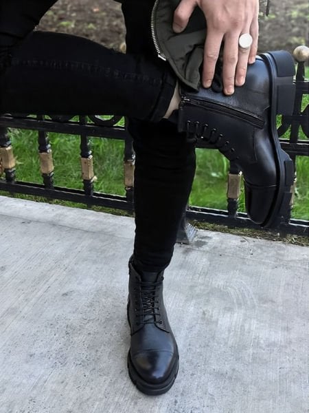 BLACK HEAD HAKİKİ DERİ ERKEK POSTAL SİYAH - 41