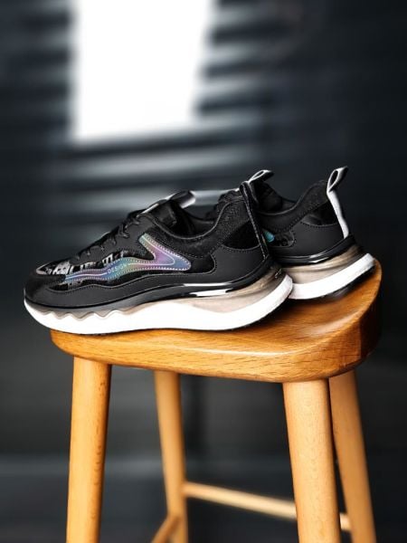 IBAY BLACK DESIGN CASUAL STYLE MEN'S LEATHER SNEAKERS BLACK - 42