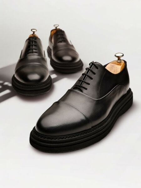 BLACK AMSTERDAM HAKİKİ DERİ RAHAT HAFİF ERKEK KLASİK GÜNLÜK AYAKKABI SİYAH ANTİK - 45