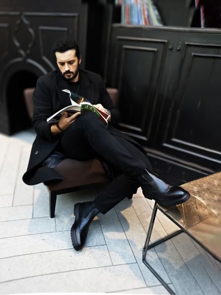 İBAY 502 KLEIN BLACK MEN'S LEATHER BOOTS BLACK - 40