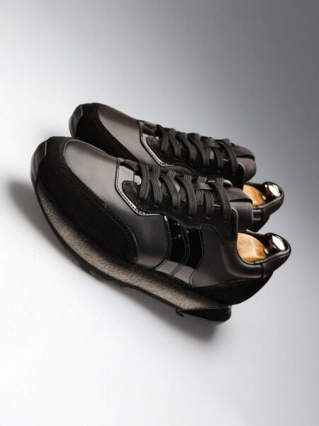 BLACK LUCAS HAKİKİ DERİ ERKEK GÜNLÜK DERİ AYAKKABI RAHAT VE HAFİF SİYAH - 45