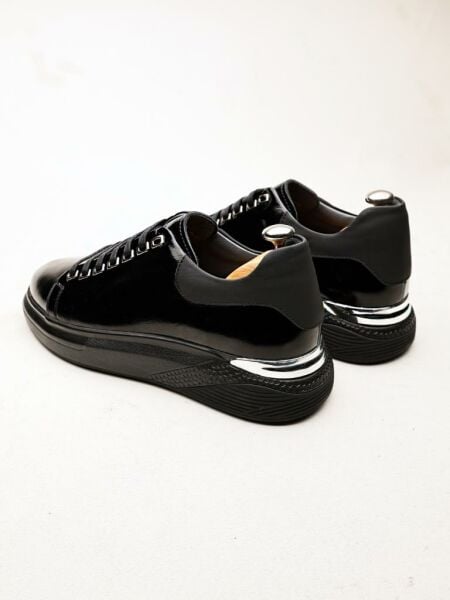 PATENT BLACK FELL GENUINE LEATHER MEN'S SHOES BLACK PATENT LEATHER - 44