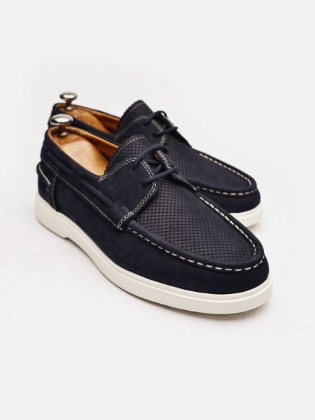 MARINEBLAUER CAPTAN ECHTLEDER ENKEK TÄGLICHE BEQUEME SCHUHE MARINEBLAUES NUBUKLEDER - 40