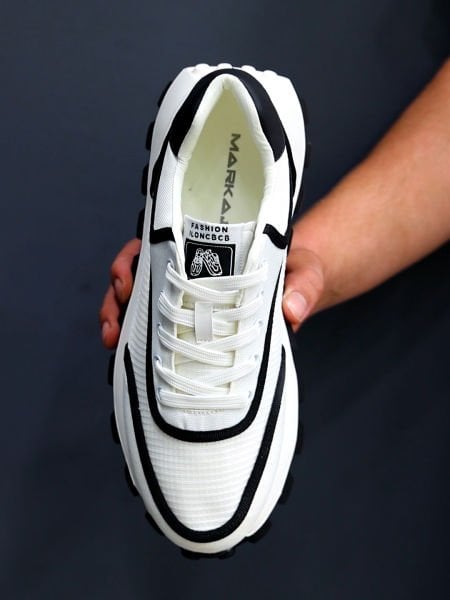 WHITE BLACK SAMBA STYLE COMFORTABLE LIGHT MEN'S SHOES WHITE BLACK - 44