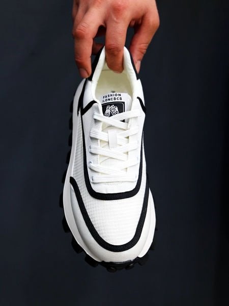 WHITE BLACK SAMBA STYLE COMFORTABLE LIGHT MEN'S SHOES WHITE BLACK - 44