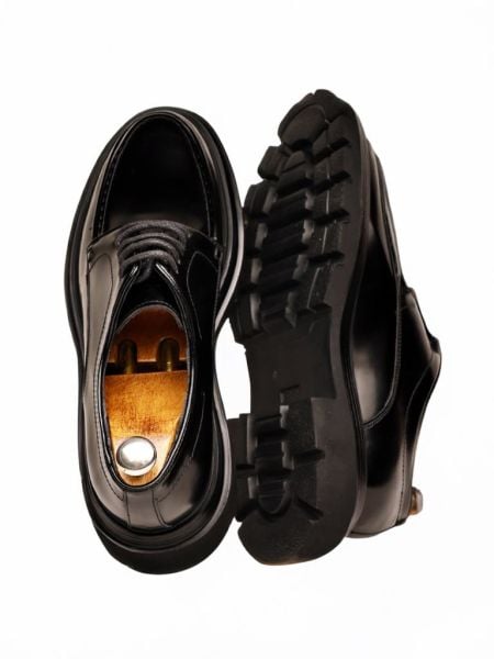 BLACK  VALENTE HAKİKİ DERİ ERKEK GÜNLÜK KLASİK AYAKKABI SİYAH AÇMA - 45