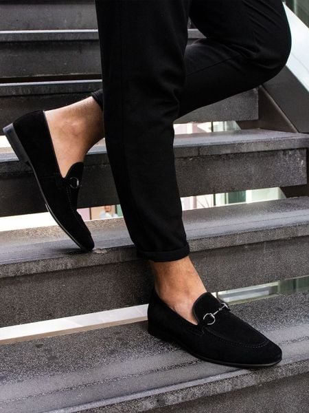 SCHWARZES WILDLEDER, NUR KLASSISCHE SCHUHE AUS ECHTEM LEDER, SCHWARZES WILDLEDER – 40