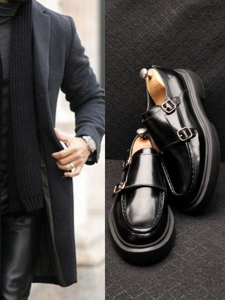 PATENT BLACK-W KRASS GENUINE LEATHER CLASSIC SHOES BLACK OPEN W - 46