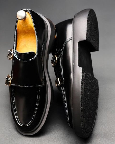 PATENT BLACK-W KRASS GENUINE LEATHER CLASSIC SHOES BLACK OPEN W - 46