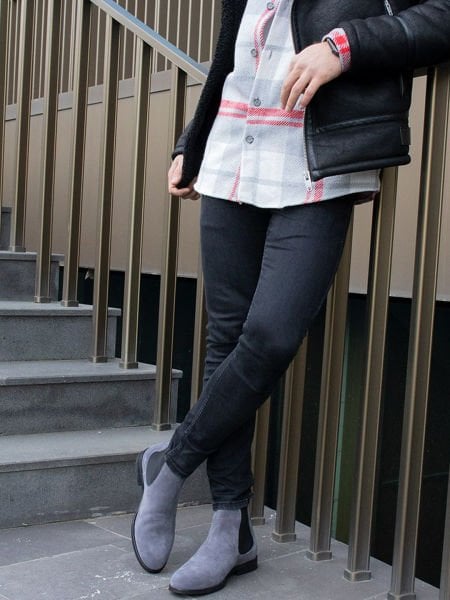 IBAY TITIAN Men's Gray Genuine Suede Leather boots GRAY - 43