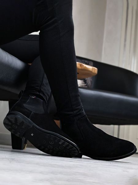 BLACK SUEDE GUSTAVO HAKİKİ DERİ BOT SİYAH SÜET - 44
