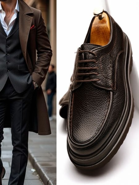 COFFEE FLOATER VALENTE HAKİKİ DERİ ERKEK GÜNLÜK KLASİK AYAKKABI KAHVE FLOTER - 45