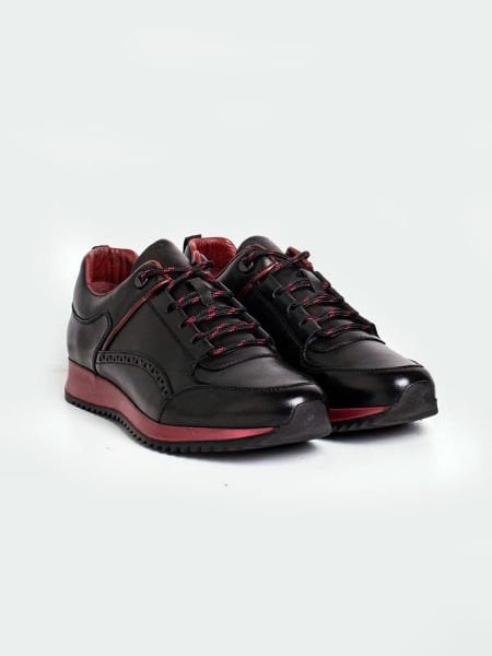 IBAY SYNERGY Men's Black Genuine Leather Casual Shoes BLACK - 45