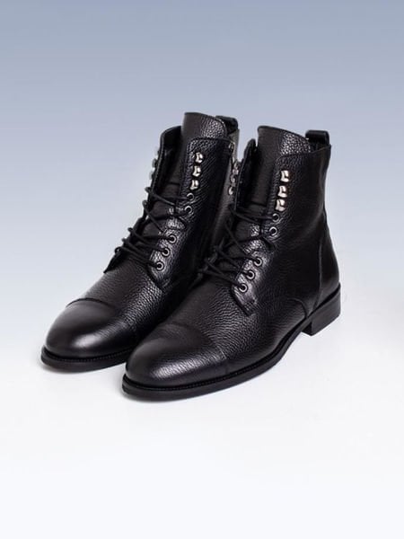 İBAY WANTED Men's Black Genuine Leather Boots BLACK FLOTER - 44