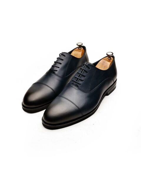NAVY BLUE GAZZELLE HAKİKİ DERİ ERKEK KLASİK AYAKKABI LACİVERT - 45