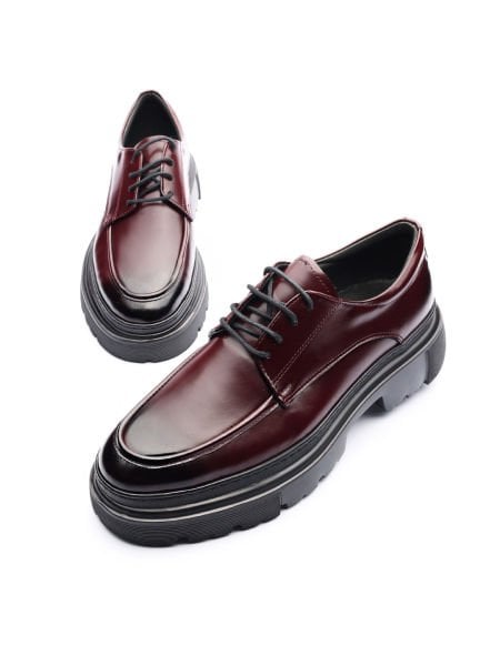 CLARET RED WINSTON YÜKSEK TABAN ERKEK DERİ AYAKKABI BORDO AÇMA - 42