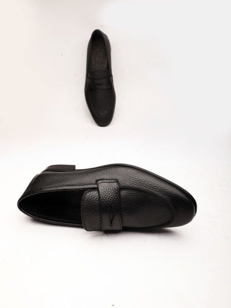 BLACK BOSS GENUINE LEATHER MEN'S DAILY CLASSIC SHOES BLACK FLOTER - 46