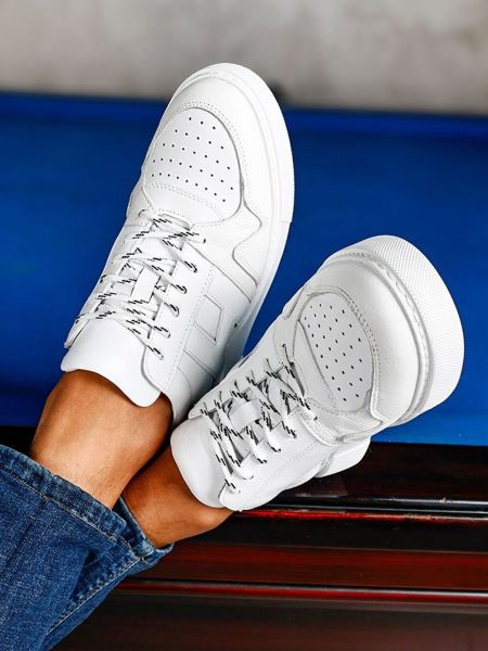 İBAY 7027 HACKER WHITE MEN'S LEATHER DAILY SHOES WHITE - 40