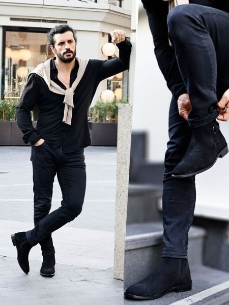 BLACK SUEDE WELL HAKİKİ DERİ RAHAT BOT SİYAH SÜET - 39