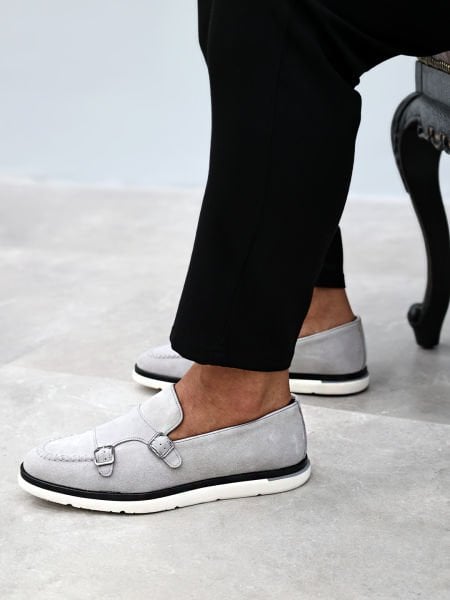 GREY SUEDE KROSE HAKİKİ DERİ GÜNLÜK AYAKKABI GRİ SÜET - 41