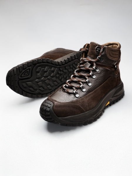 DARK COFFEE SCOOT HAKİKİ DERİ ERKEK SAĞLAM KISA BOT KOYU KAHVERENGİ - 44