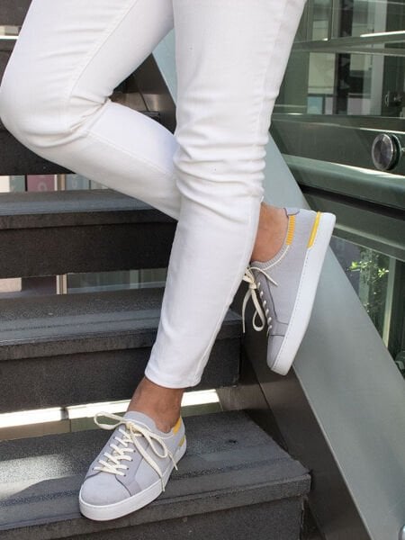 İBAY SOVA Men's Gray Yellow Men's Lace-Up Casual Shoes GRAY YELLOW - 44