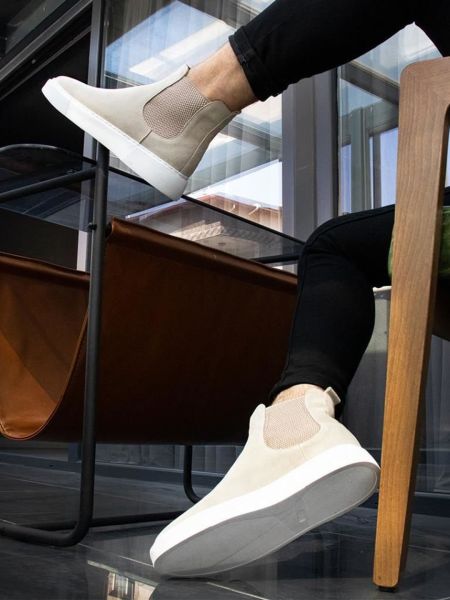 BEIGE SUEDE CONE  ERKEK HAKİKİ DERİ BOT BEJ SÜET - 42