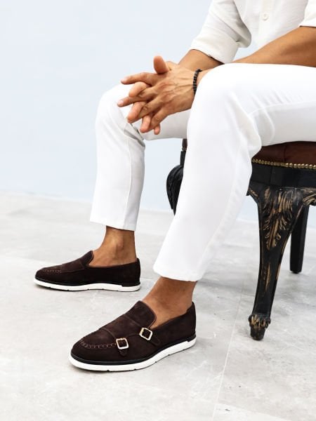 COFFEE SUEDE KROSE HAKİKİ DERİ GÜNLÜK AYAKKABI KAHVE SÜET - 43