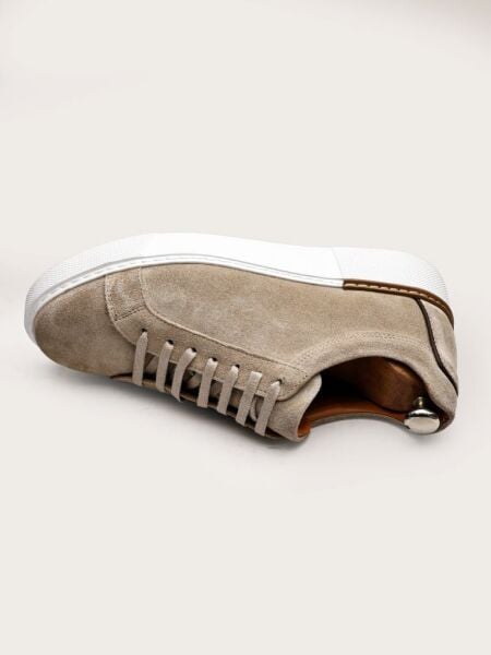 BEIGE SUEDE FIERO GENUINE LEATHER MEN'S DAILY BEIGE SUEDE SHOES BEIGE SUEDE - 45