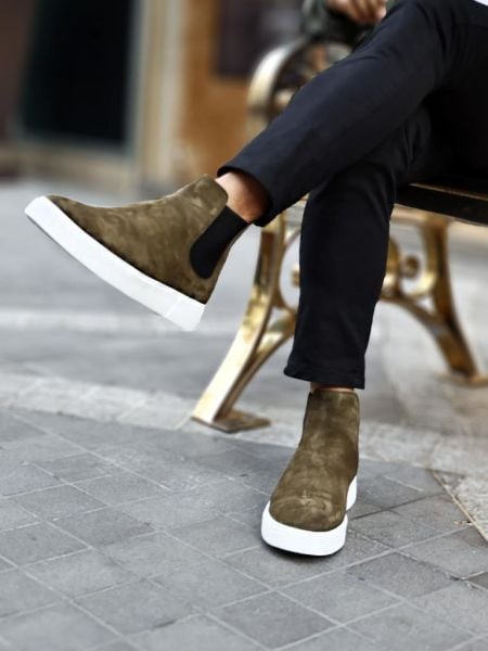 GREEN SUEDE CONE  ERKEK HAKİKİ DERİ BOT HAKİ SÜET - 41