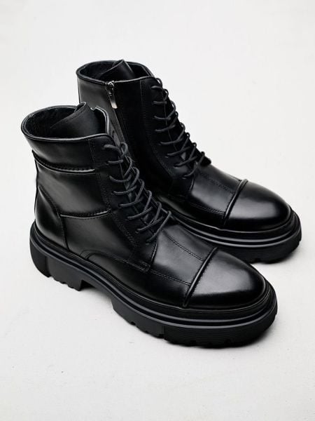 İBAY ELEGANT BLACK LEATHER DAILY SHOES BLACK - 41