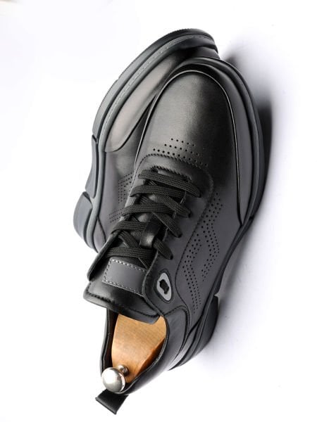 BLACK OMEN GENUINE LEATHER MEN'S CASUAL SHOES BLACK - 41